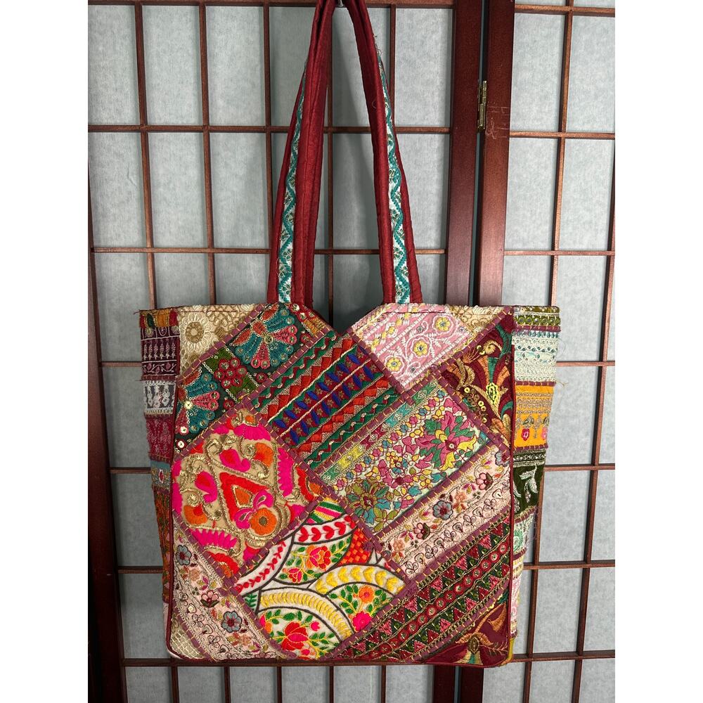 Embroidered Tote Bags - Banjara | Handmade Boho Tote with Tassels